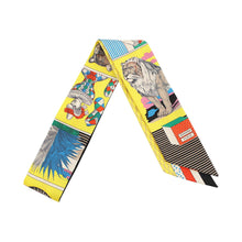 Load image into Gallery viewer, HERMES Twilly &quot;Grand Theatre Nouveau&quot; Jaune Vif/Green/Red Silk100%

