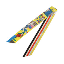 将图像加载到图库查看器中，HERMES Twilly &quot;Grand Theatre Nouveau&quot; Jaune Vif/Green/Red Silk100%
