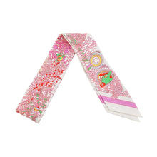 Load image into Gallery viewer, HERMES Twilly &quot;Pony Pit Stop&quot; White / Pink / Multicolor Silk100%

