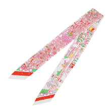 Load image into Gallery viewer, HERMES Twilly &quot;Pony Pit Stop&quot; White / Pink / Multicolor Silk100%
