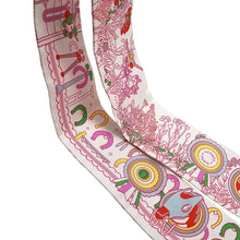 Load image into Gallery viewer, HERMES Twilly &quot;Pony Pit Stop&quot; White / Pink / Multicolor Silk100%
