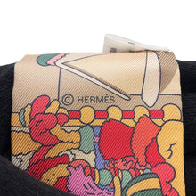 将图像加载到图库查看器中，HERMES Twilly &quot;Pony Pit Stop&quot; Cream / Pink / Green Silk100%
