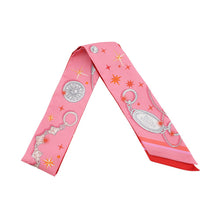 将图像加载到图库查看器中，HERMES Twilly &quot;C&#39;est la Fête&quot; Rose Bonbon/Orange/Red Silk100%
