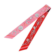 Load image into Gallery viewer, HERMES Twilly &quot;C&#39;est la Fête&quot; Rose Bonbon/Orange/Red Silk100%
