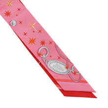 Load image into Gallery viewer, HERMES Twilly &quot;C&#39;est la Fête&quot; Rose Bonbon/Orange/Red Silk100%
