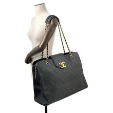 Load image into Gallery viewer, CHANEL Bicolore Supermodel Bag Chain Tote Black Leather

