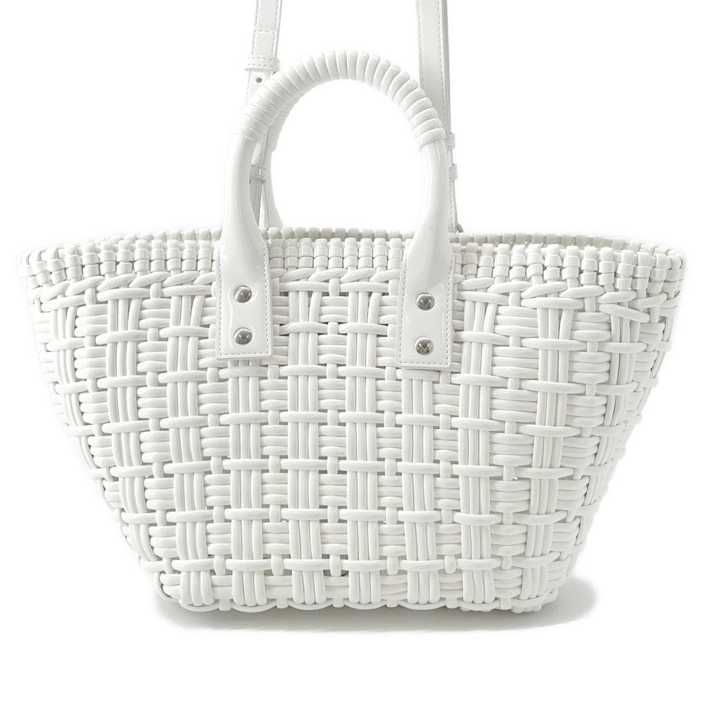 BALENCIAGA Bistro 2WAYBag White671342 Patent Leather Size XS