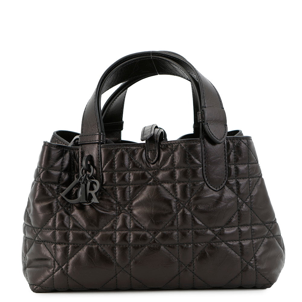 Dior To Jules Macrocannage BlackM2822SNIO Crinkled Calf Leather Size Small