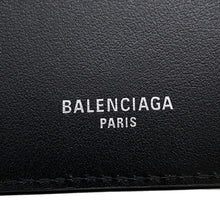 将图像加载到图库查看器中，BALENCIAGA Passport Bifold Wallet Long Clothes Black/Bordeaux787777 Leather/Paper

