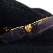 将图像加载到图库查看器中，CHANEL CC Logo Brooch Purple Metal Plastic
