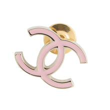 将图像加载到图库查看器中，CHANEL CC Logo Brooch Pink Metal Enamel
