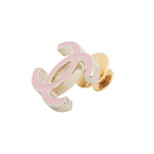 将图像加载到图库查看器中，CHANEL CC Logo Brooch Pink Metal Enamel
