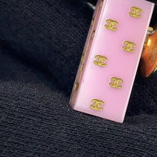 Load image into Gallery viewer, CHANEL CC Logo Eiffel Tower Brooch Pink Plastic Metal

