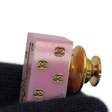 Load image into Gallery viewer, CHANEL CC Logo Eiffel Tower Brooch Pink Plastic Metal
