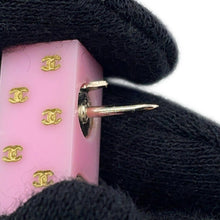 Load image into Gallery viewer, CHANEL CC Logo Eiffel Tower Brooch Pink Plastic Metal

