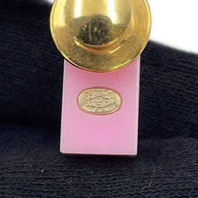 Load image into Gallery viewer, CHANEL CC Logo Eiffel Tower Brooch Pink Plastic Metal
