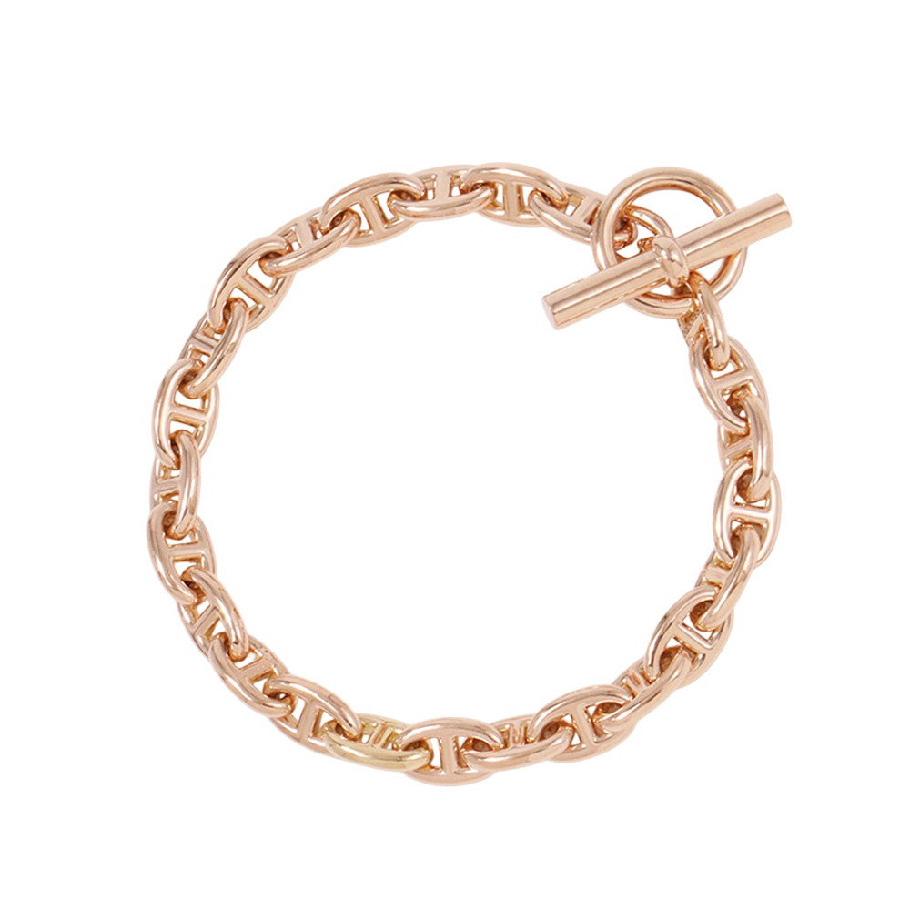 HERMES Chaine d'Ancre 24koma Bracelet Size TPM 18K Pink Gold