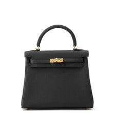 将图像加载到图库查看器中，HERMES Kelly Retourne sewing Black Togo Leather Size 25
