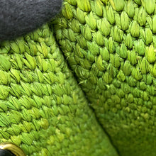 Load image into Gallery viewer, LOEWE Font Tote Bag GreenA685B59X01 Raffia Leather Size Small
