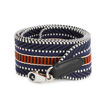 将图像加载到图库查看器中，HERMES Bandouliere Sangle Caval Blue Encre/Cuivre/Black Canvas Swift Leather Size 4.1&quot;x2&quot;
