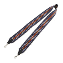 将图像加载到图库查看器中，HERMES Bandouliere Sangle Caval Blue Encre/Cuivre/Black Canvas Swift Leather Size 4.1&quot;x2&quot;
