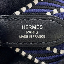 将图像加载到图库查看器中，HERMES Bandouliere Sangle Caval Blue Encre/Cuivre/Black Canvas Swift Leather Size 4.1&quot;x2&quot;
