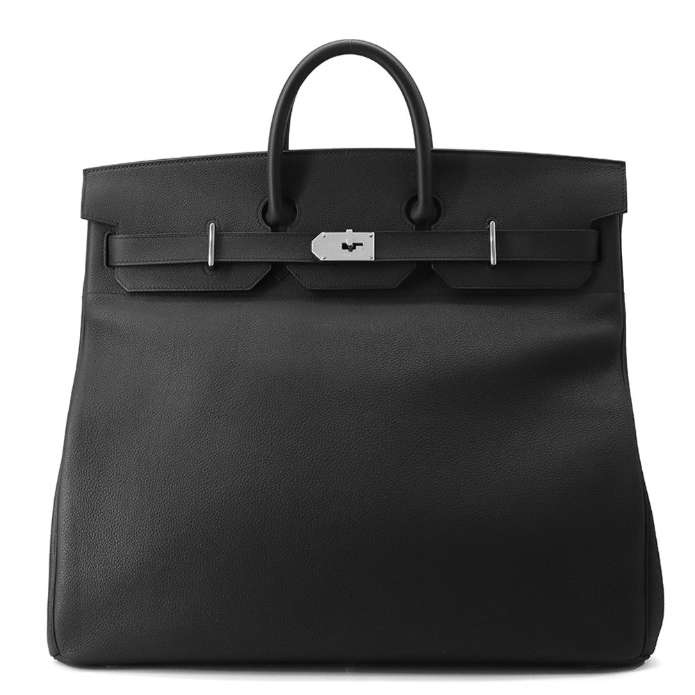 HERMES HAUT A COURROIES Black Togo Leather Size 50