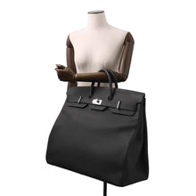 将图像加载到图库查看器中，HERMES HAUT A COURROIES Black Togo Leather Size 50
