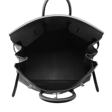 将图像加载到图库查看器中，HERMES HAUT A COURROIES Black Togo Leather Size 50
