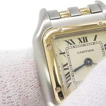 将图像加载到图库查看器中，CARTIER PANTHERE SM 2 Row W22mm Stainless Steel K18YG Ivory DialW25029B6
