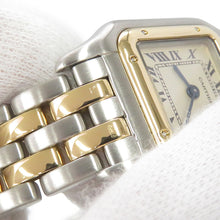 将图像加载到图库查看器中，CARTIER PANTHERE SM 2 Row W22mm Stainless Steel K18YG Ivory DialW25029B6
