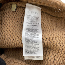 将图像加载到图库查看器中，GUCCI Logo sweateater Size XS Camel761539 Wool 100%
