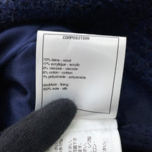 Load image into Gallery viewer, CHANEL Tweed long coat Size 36 NavyP73360 Wool 70% Acryl17% Viscose6%Cotton6% Polyamide1%
