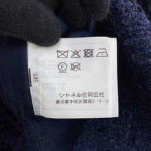 Load image into Gallery viewer, CHANEL Tweed long coat Size 36 NavyP73360 Wool 70% Acryl17% Viscose6%Cotton6% Polyamide1%
