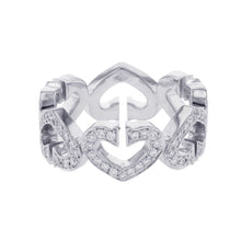 Load image into Gallery viewer, CARTIER C Heart Full Diamond Ring Size 49/#9B4043800/B4043849 18K White Gold
