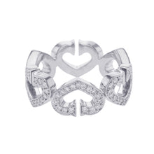 将图像加载到图库查看器中，CARTIER C Heart Full Diamond Ring Size 49/#9B4043800/B4043849 18K White Gold
