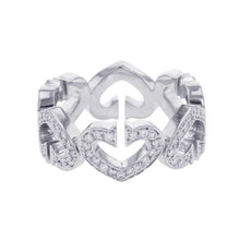 Load image into Gallery viewer, CARTIER C Heart Full Diamond Ring Size 49/#9B4043800/B4043849 18K White Gold
