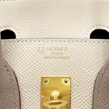 将图像加载到图库查看器中，HERMES Birkin Sellier SPO Craie/Gris Asphalt Epsom Size 25
