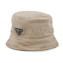 将图像加载到图库查看器中，PRADA triangle logo bucket hat Size XL Beige2HC137 Cotton100%
