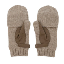Load image into Gallery viewer, HERMES Baltimore Serie Button 2-Way Knit Gloves Size S Etoupe Cashmere100% Deer Leather
