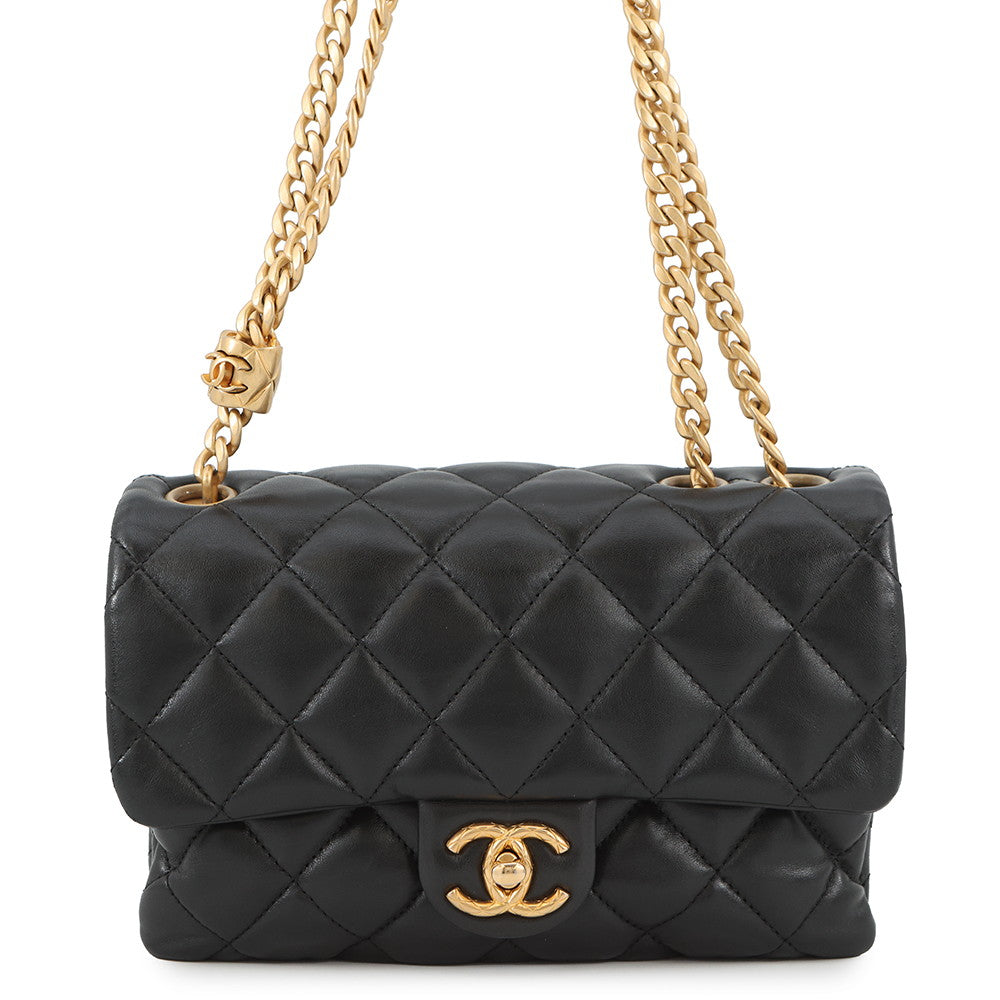 CHANEL Matelasse Small Flap Bag BlackAS3393 Lambskin