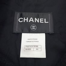 将图像加载到图库查看器中，CHANEL Camellia No-Collar Jacket Size Chronomat 44 BlackP52753 Wool 76% Nylon13% Silk11%

