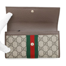 将图像加载到图库查看器中，GUCCI GG Supreme Ophidia Continental Wallet Beige/Brown838485 PVC/Leather
