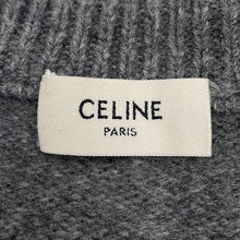 将图像加载到图库查看器中，CELINE Triomphe Knit Sweater Size XL Gray/Off-white2AC85048T Wool 90% Cashmere10%
