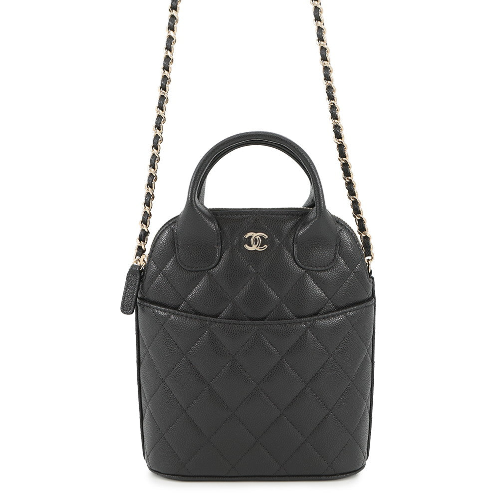 CHANEL Matelasse 2wayBag BlackAP4746 Caviar Leather