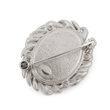 将图像加载到图库查看器中，CHANEL CC Logo Brooch Black Metal Rhinestone
