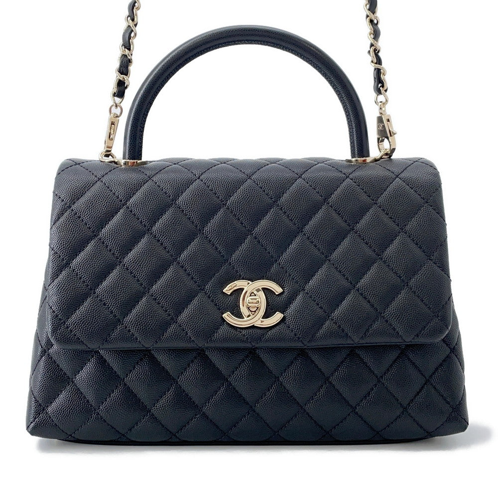 CHANEL Coco Handle 2WAYHandbag BlackA92991 Caviar Leather Size 29