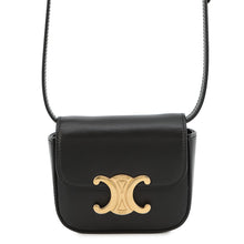 将图像加载到图库查看器中，CELINE Triomphe Claude Shoulder Bag Black10I513DPV Leather
