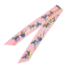 将图像加载到图库查看器中，HERMES Twilly SpaceDerby Space Derby Rose/Blue/Jaune Silk100%
