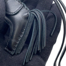 将图像加载到图库查看器中，HERMES Rodeo Bag Charm Black Lambskin Size PM
